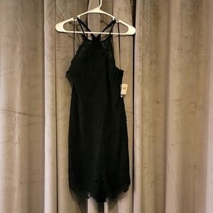 Free People Black Lace Mini Dress
